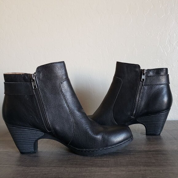 Montana Artisan Crafted Leather Ankle Boots Booties Black Size Women's 11 Buckle - Picture 5 of 12